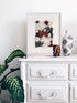 black white red coral wall art